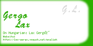 gergo lax business card